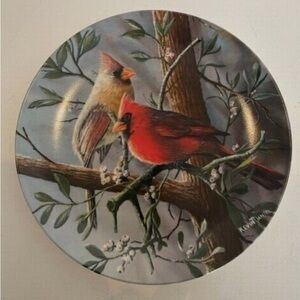 The Edwin M Knowles China Co - Cardinal Bird Plate
